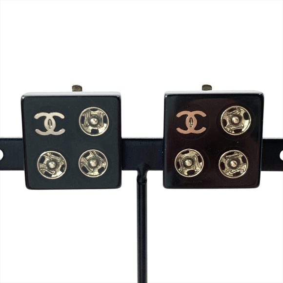 CHANEL Jewelry - CHANEL Vintage Black Logo Earrings